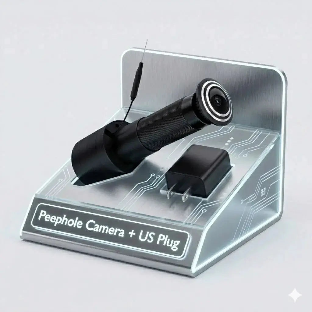 Simples Market peephole camera with US plug, 3MP/2K WiFi door viewer, 170° wide angle