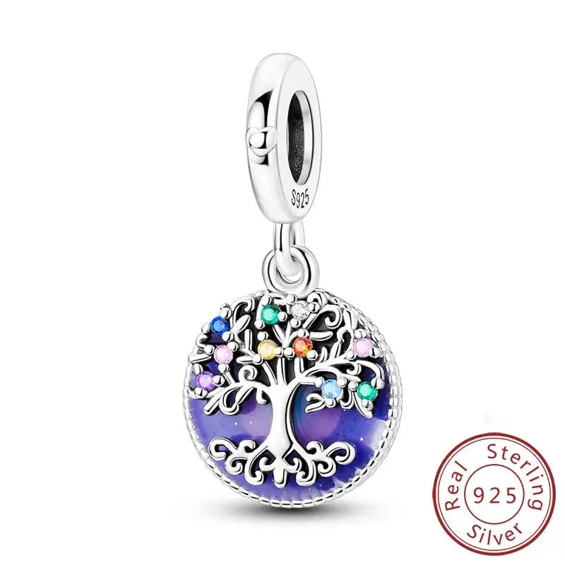 925 Sterling Silver Charms Beads Forever Love Heart Dangle For Bracelet Women Jewelry Gift Sister Family Life