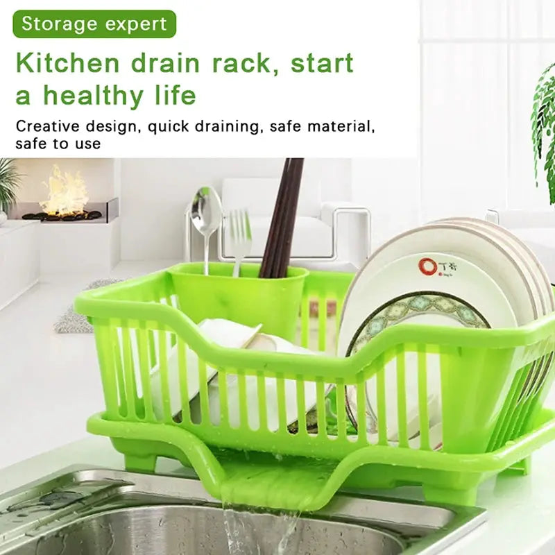 ChefEase Kitchen Drainage Rack With Drainer Board For Efficient Counter Drying And Dishes Organization