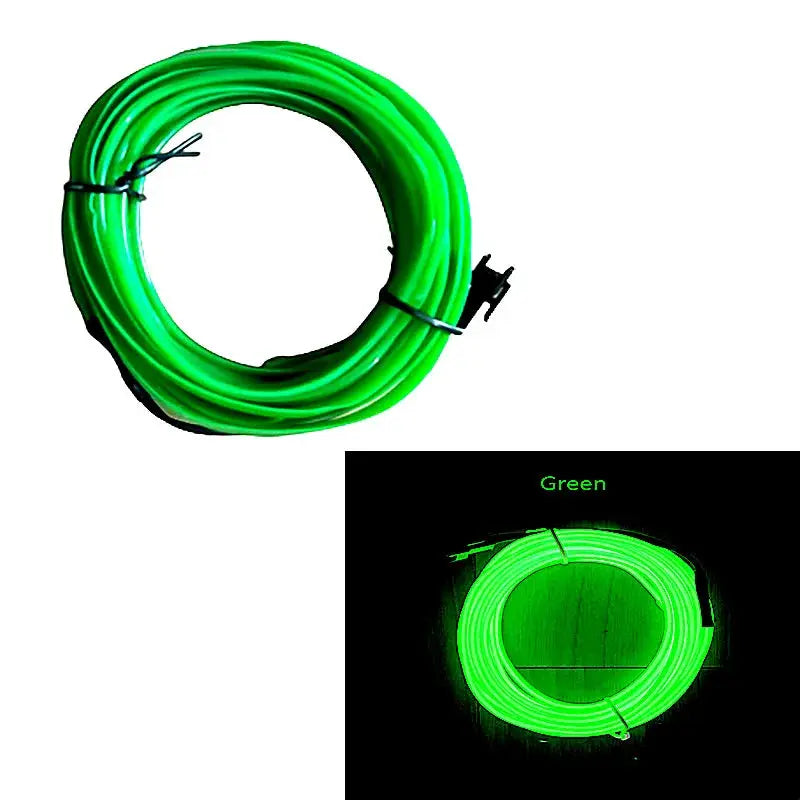 1M 3M 5M Neon LED Car Interior Decorative Lamp Strips USB Powered DIY Dashboard Console Ambient Cool Light