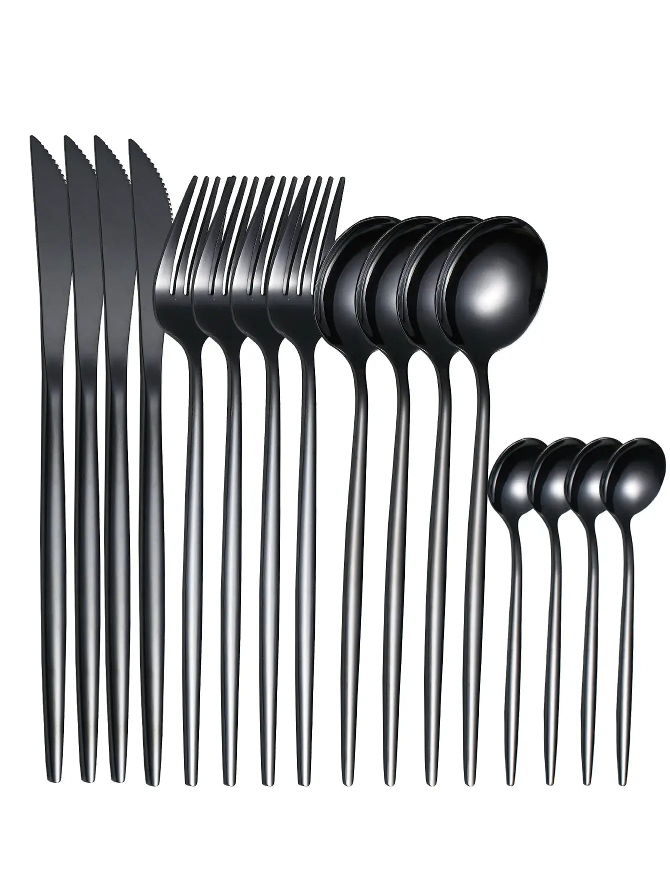 16 Piece Stainless Steel Cutlery Set With Gold Finish For Four Western Style Tableware Knife Fork Spoon Teaspoon