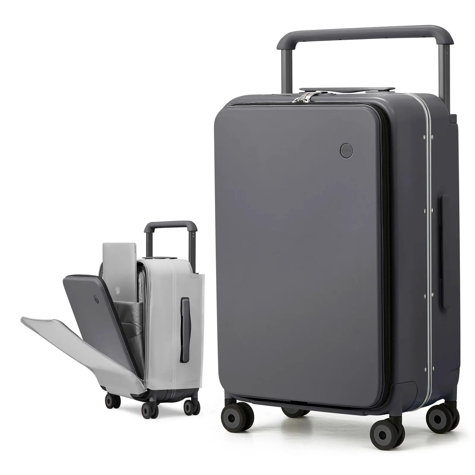 Mixi 20-inch cabin suitcase by Simples Market; gray two-piece luggage set with wide handle.