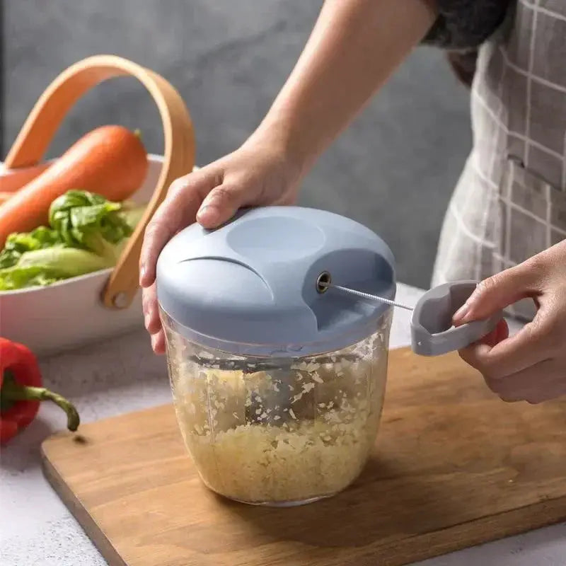 Manual Meat Mincer And Garlic Chopper With Rotating Blades For Vegetables Onions And Garlic 500ml And 900ml Capacity