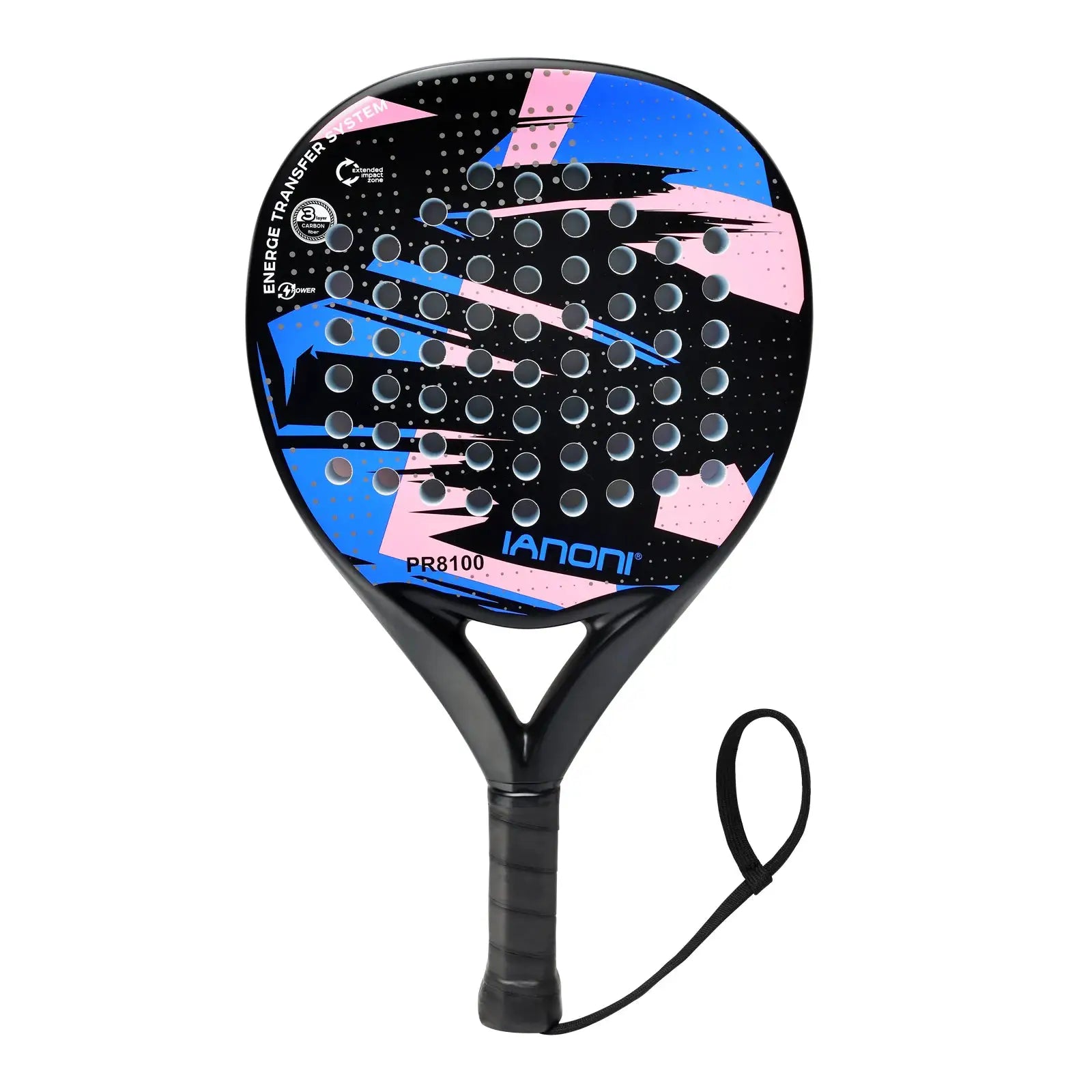 IANONI Padel Racket Carbon Fiber Surface With EVA Memory Flex Foam Core Lightweight Racquet