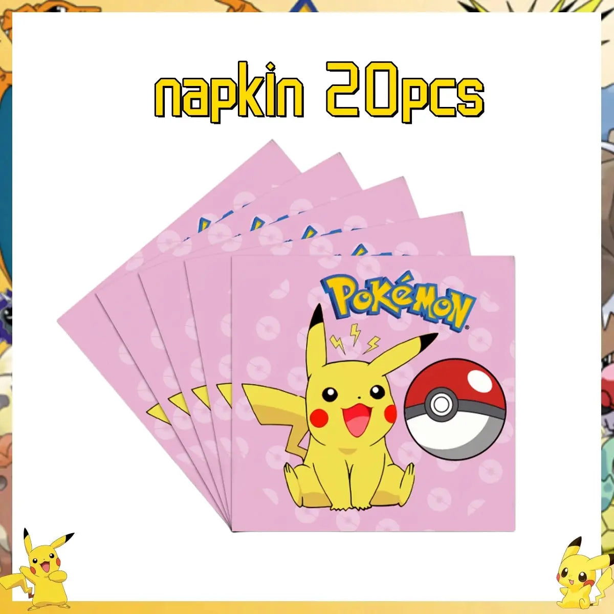 Pokemon Pikachu Birthday Party Decor Set Disposable Tableware Tablecloth Cups Plates Napkins Balloons Baby Shower Kids