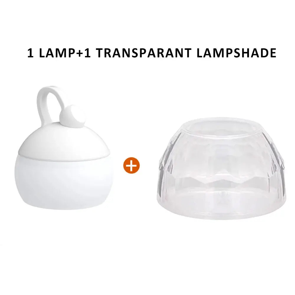 Simples Market mini retro camping lantern with USB rechargeable, 1 lamp and 1 transparent lampshade