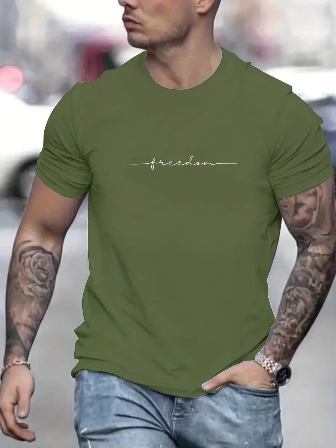 Men's 100 Percent Cotton Summer T Shirt Graphic Print Round Neck Short Sleeve Casual Relaxed Fit