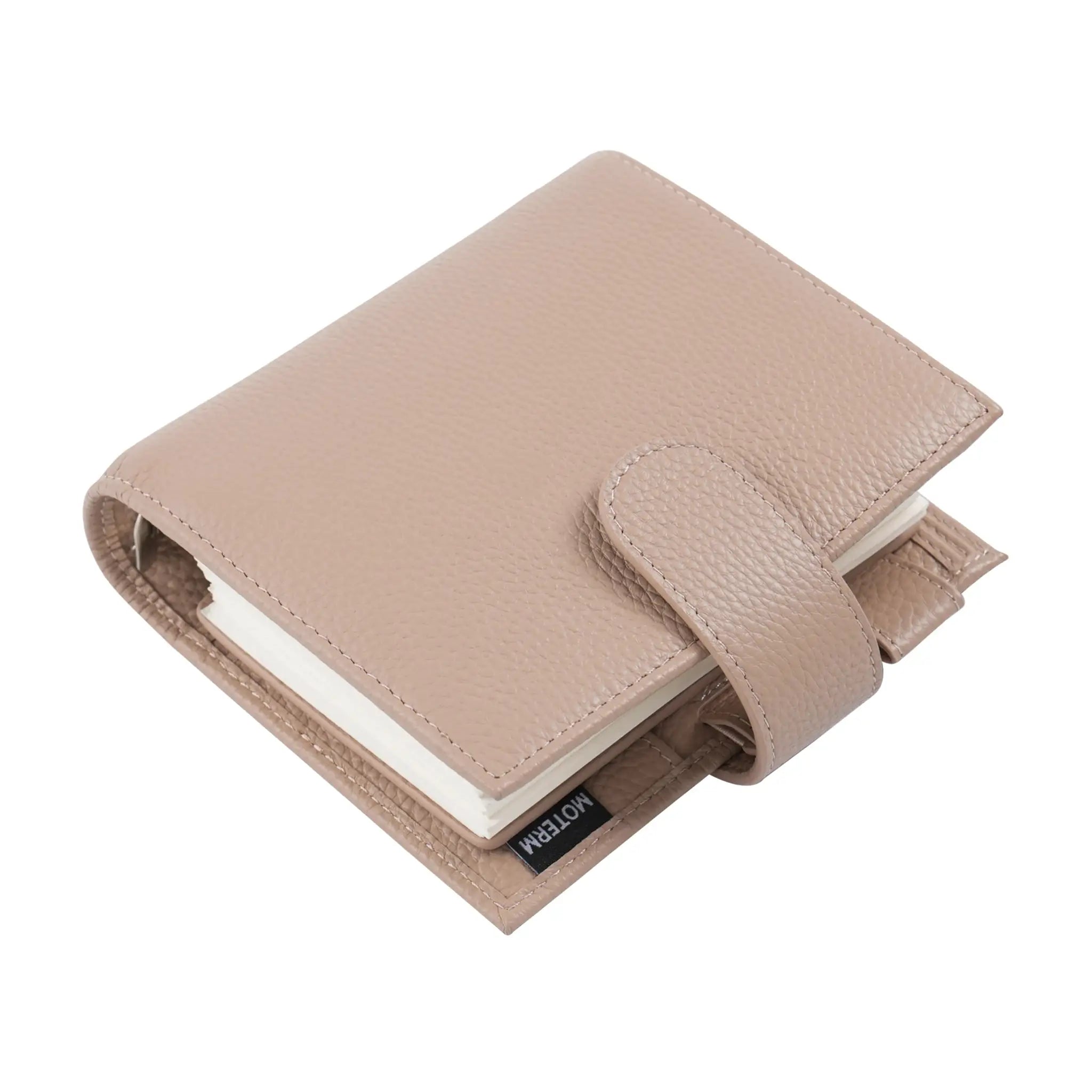 Moterm Luxe 2.0 Pocket Planner in tan pebble-grain leather with 30mm rings, Simples Market