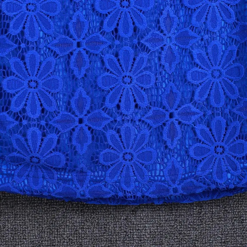 Summer lace blouse top in blue floral lace by Simples Market