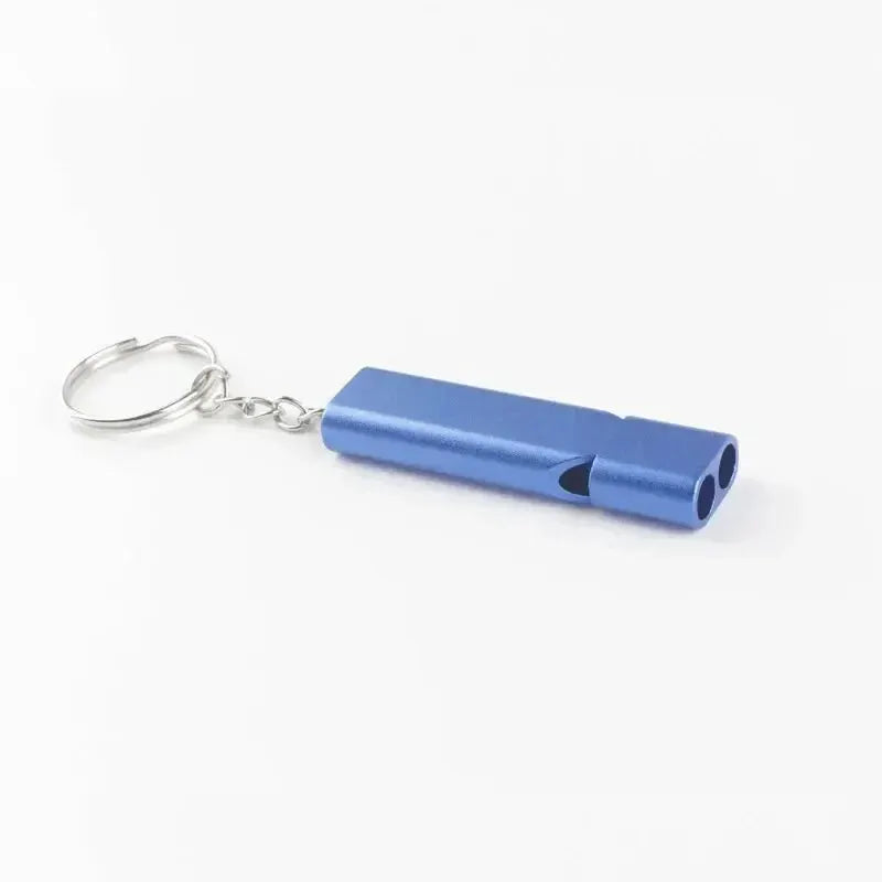 Flat Aluminum Alloy Dual Frequency Survival Whistle Compact EDC Emergency Tool For Outdoor Adventures And Hiking