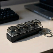 Keychain LED Lights Stress Relief Keyboard Toy For Office Desk Portable Anxiety Management Gift For Professionals