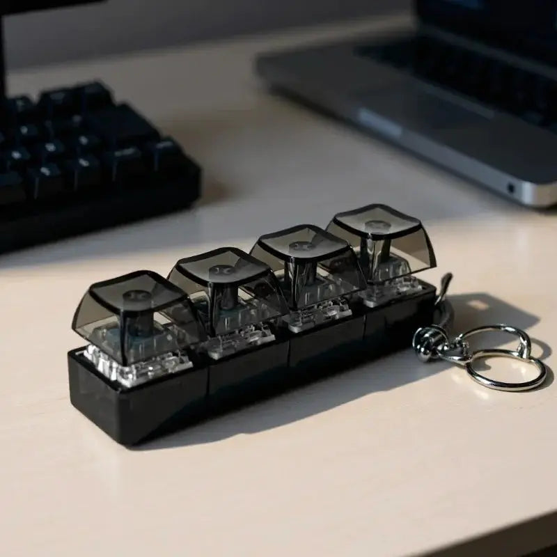 Keychain LED Lights Stress Relief Keyboard Toy For Office Desk Portable Anxiety Management Gift For Professionals