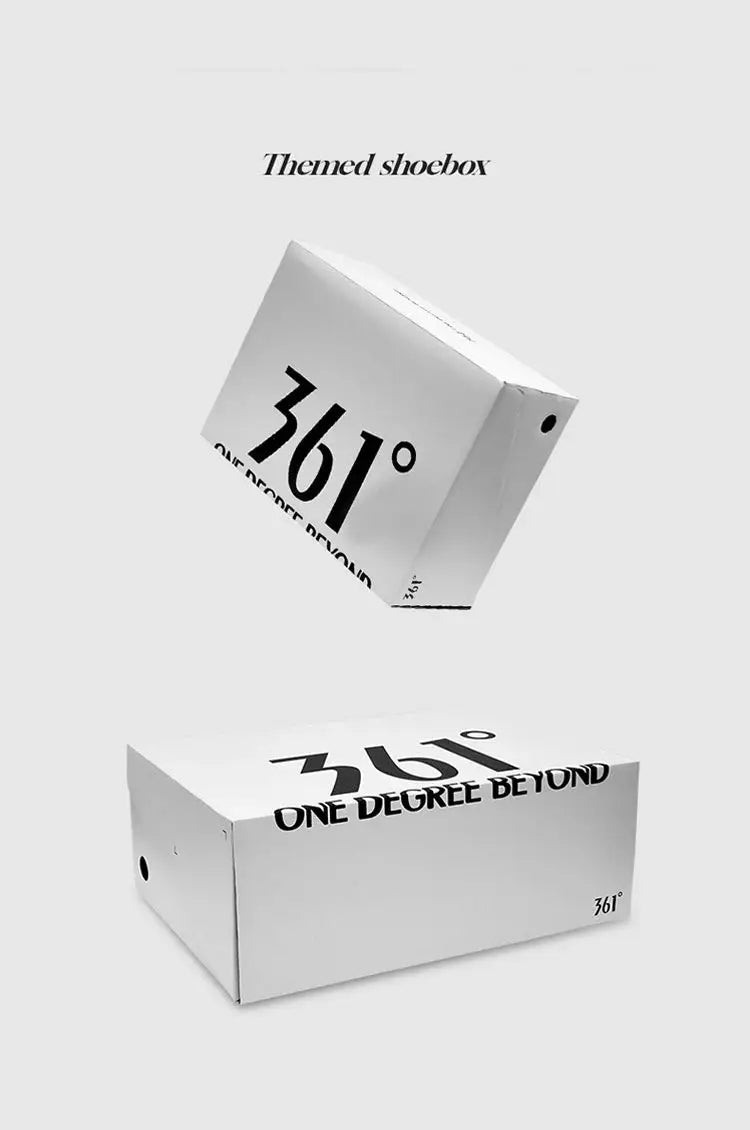 361° white shoe box with One Degree Beyond branding