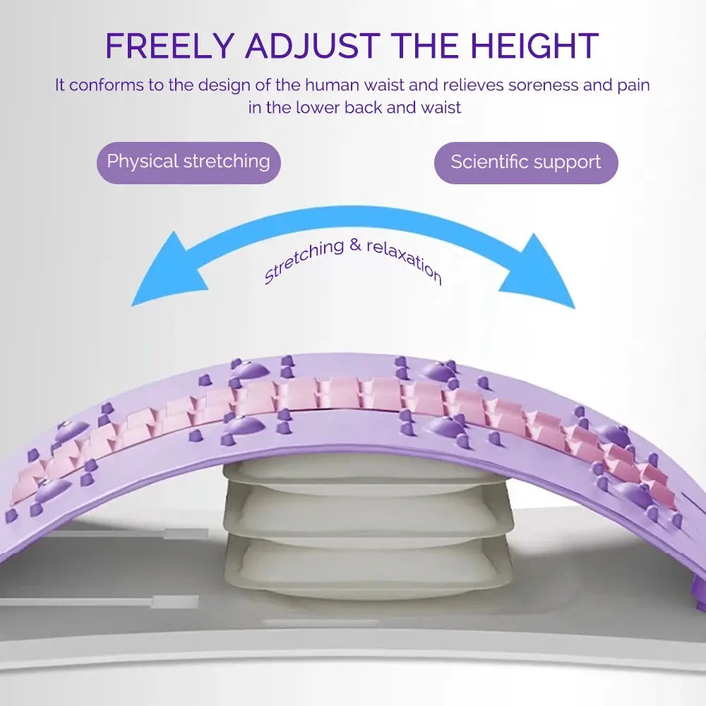 Foreverlily adjustable back massager by Simples Market with purple curved airbag waist and neck support