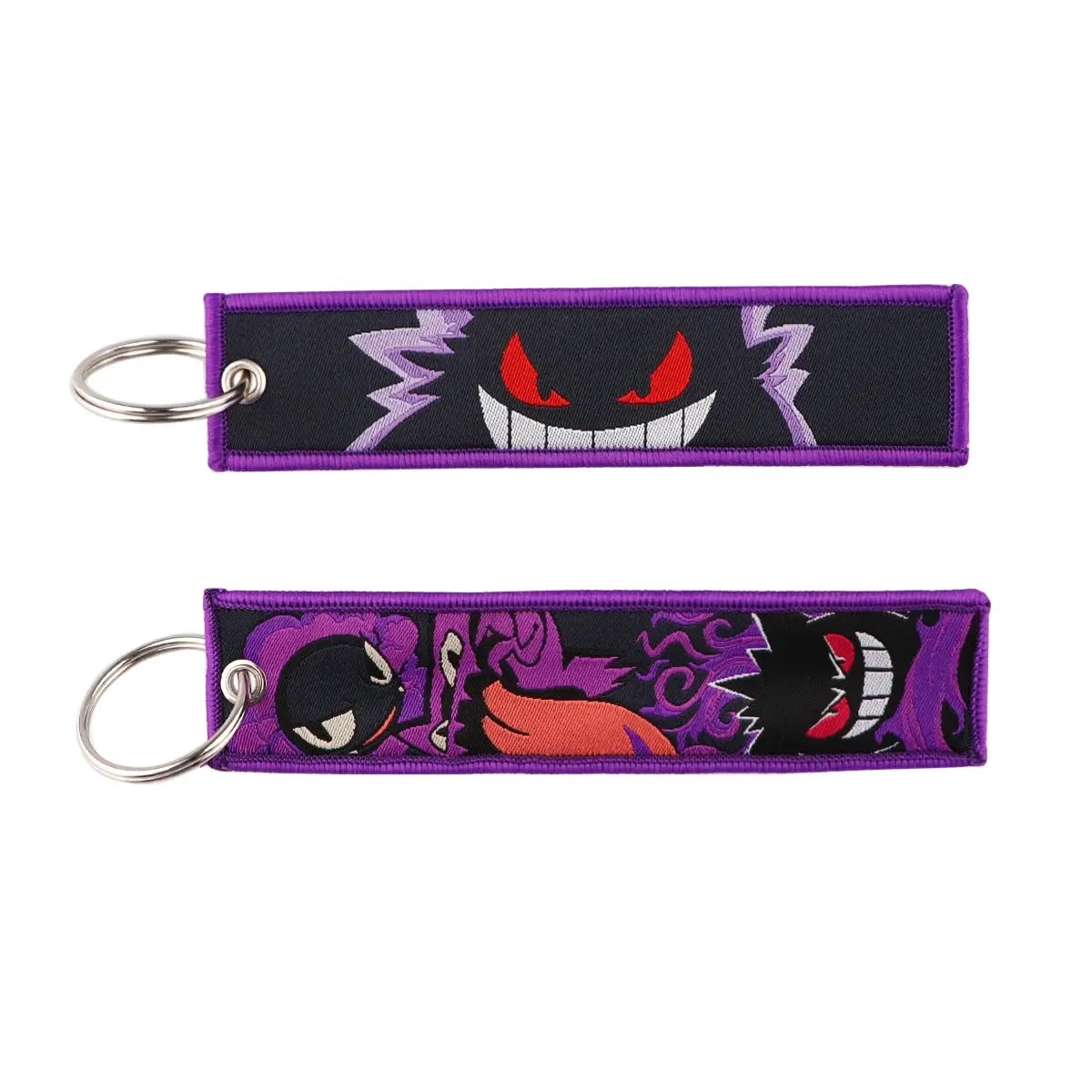 Gengar and Mewtwo Anime Keychain Zinc Alloy Double Sided Key Tag for Keys Car Motorcycle Gift for Men Women