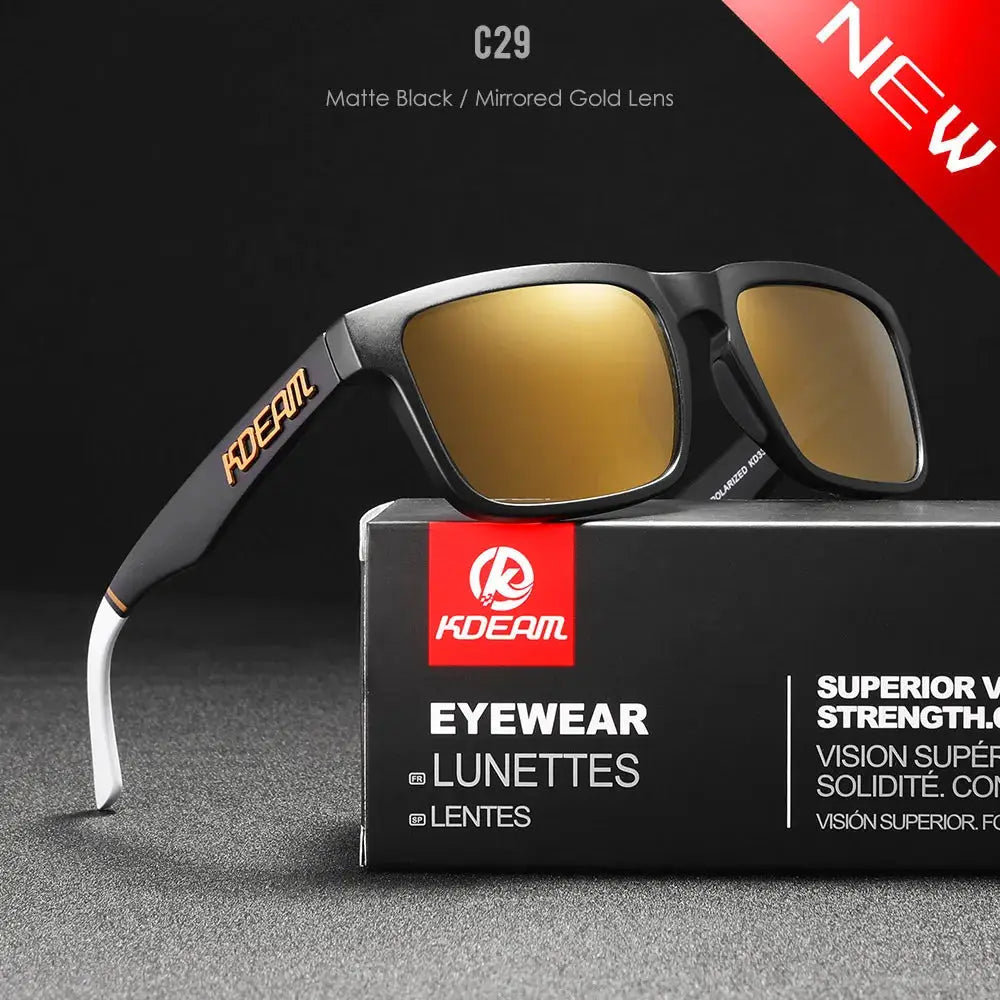 KDEAM 2022 Square Men Polarized Sunglasses With UV Protection Coating For Durable Outdoor Performance