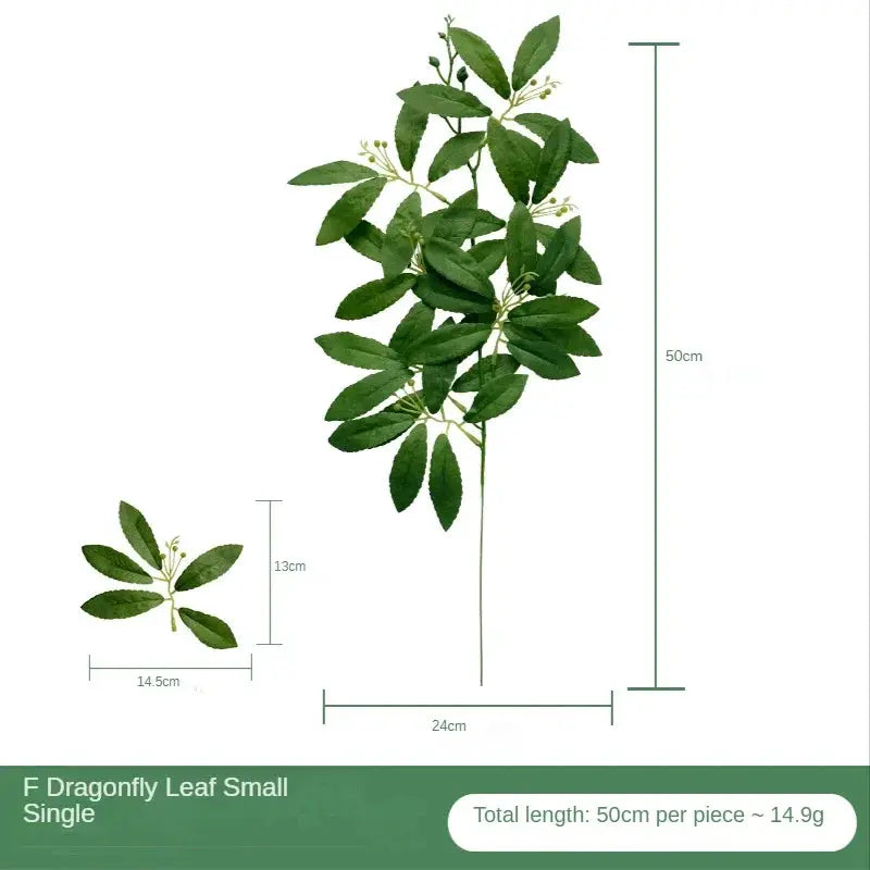 Simples Market artificial eucalyptus leaf stems, 2-piece set with a 50 cm stem and small cluster for wedding or home decor