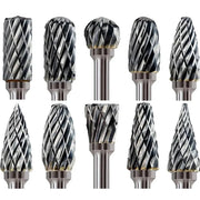 10 Pieces Double Diamond Cut Rotary Carving Burr Bits For Wood Metal Engraving And Shaping For Electric Rotary Tool