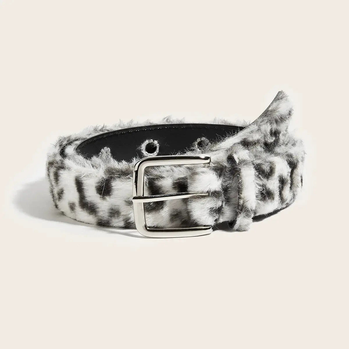 Pink Plush Womens Belt Y2K Fashion Accessory With Soft PU Material And Cartoon Stripe Pattern Buckle