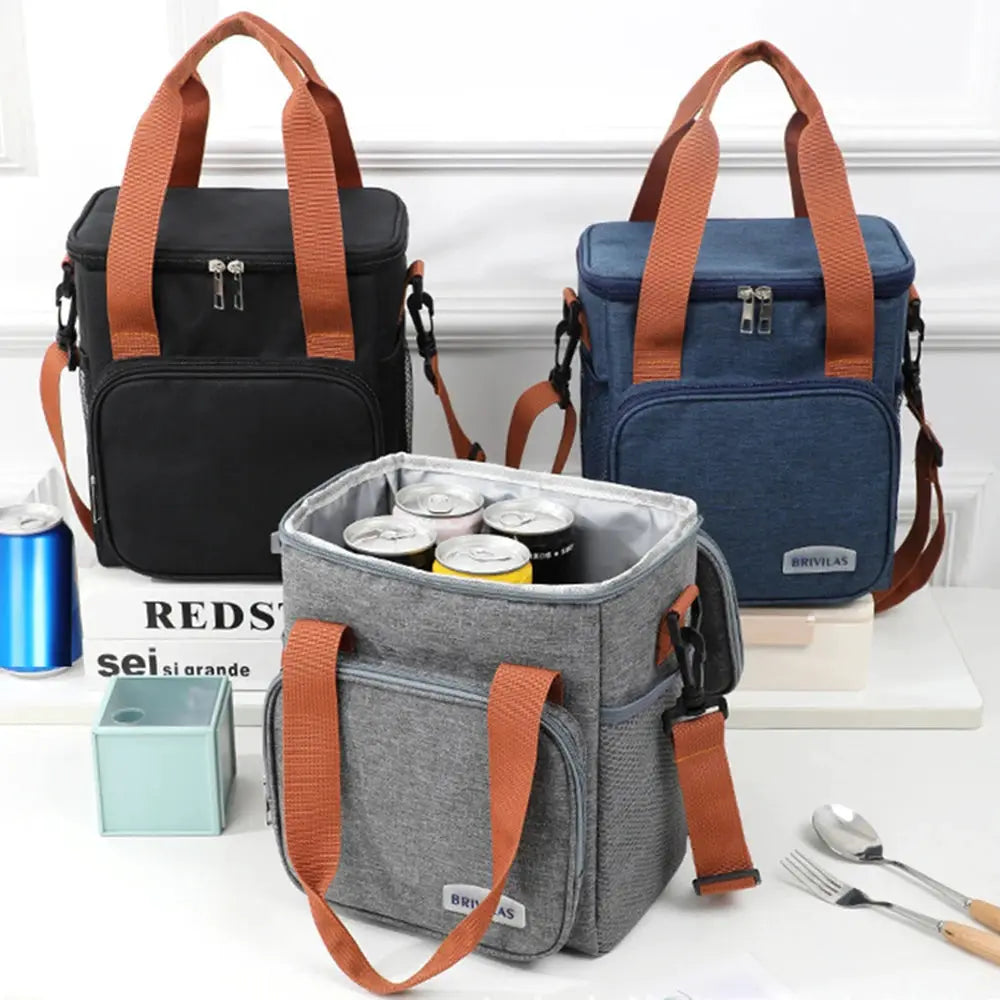 SmartCarry Fashion Crossbody Insulated Lunch Bag Large Capacity Keeps Food Fresh All Day Waterproof Oxford Cloth