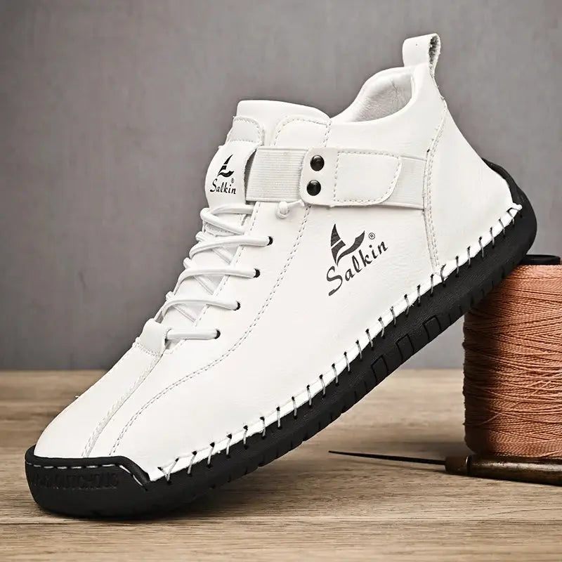 New 2025 Handmade Leather Casual Shoes For Men Breathable Sneakers Ankle Boots Outdoor