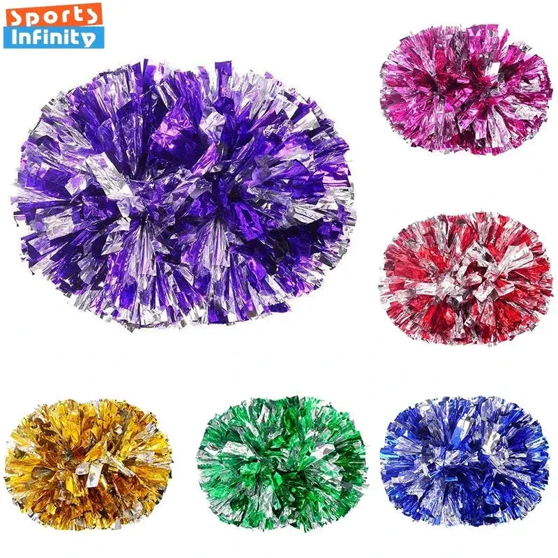 Large Cheerleading Pom Poms With Handle Cheer Balls Big Gold Silver Red Yellow Blue For Women And Kids Accessories