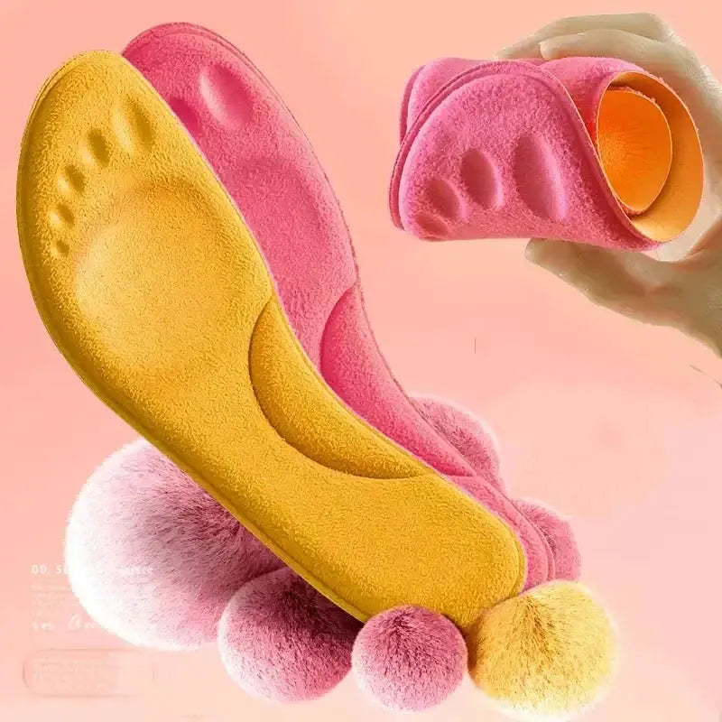 4D Massage Warm Pile Insoles Super Soft Latex Sports Insole With Arch Support For Running And Basketball