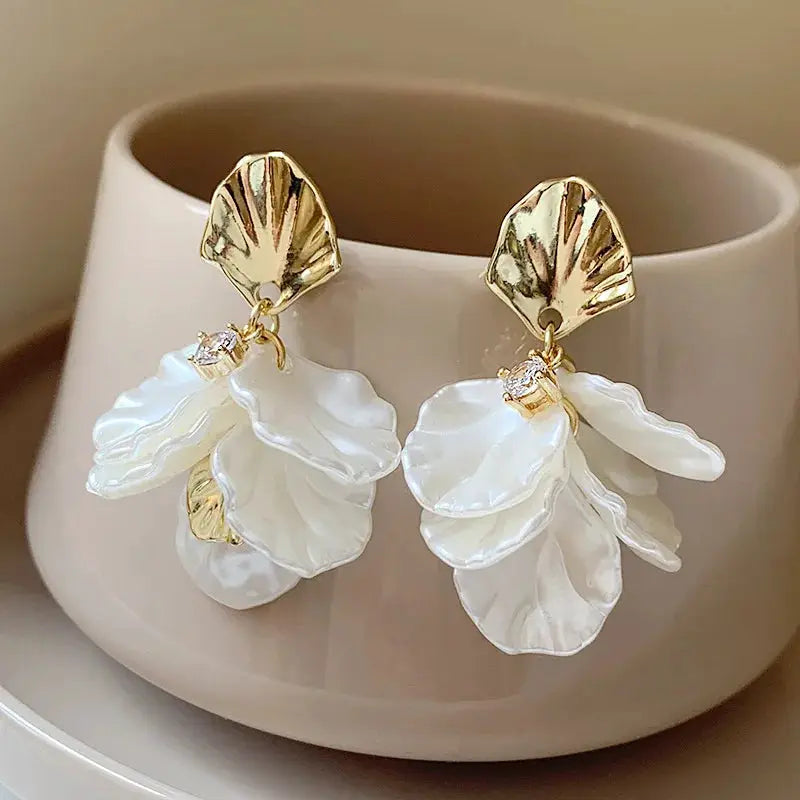 Forest Cross Border Fairy Petal Earrings Handmade Delicate Craftsmanship For Women Whimsical Artisan Jewelry
