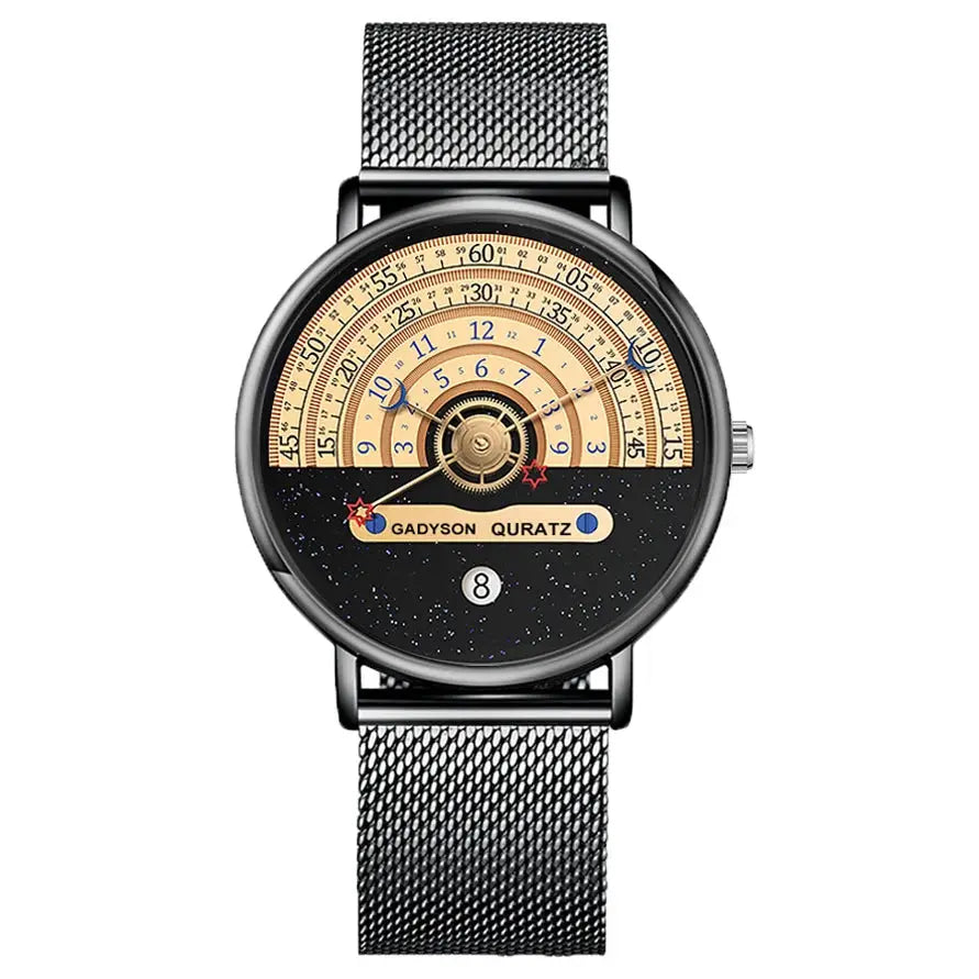 Mens Business Quartz Watch With Date Calendar Stainless Steel Strap Professional Style