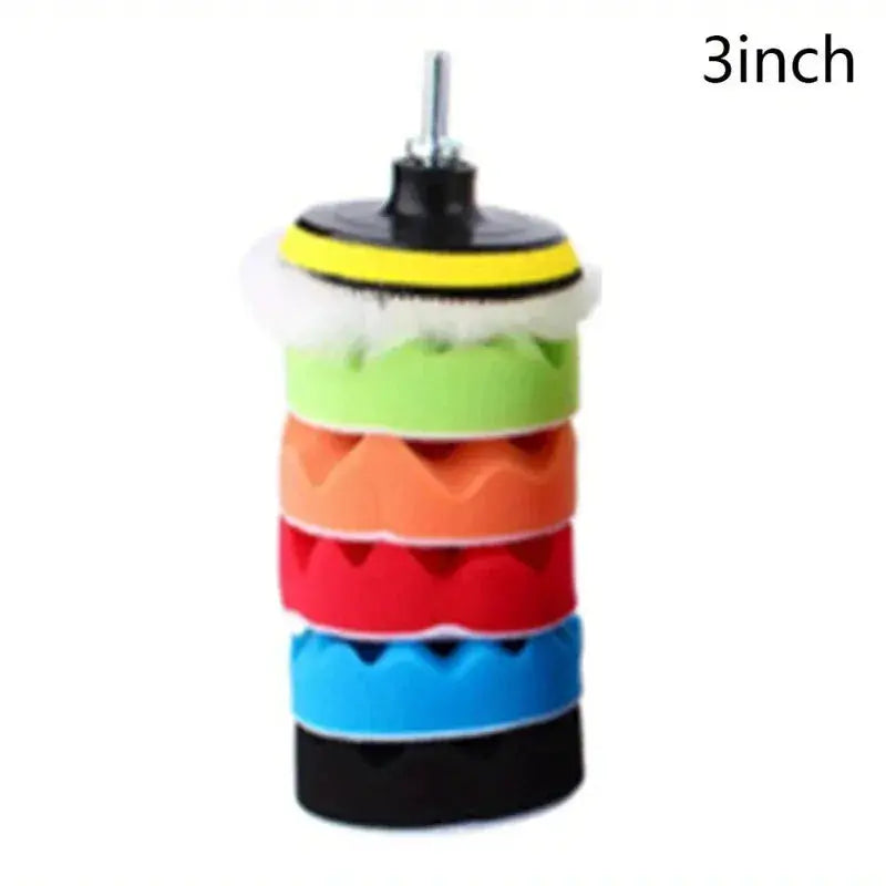8 Piece Car Polishing Pad Set 3 5 7 Inch Self Adhesive Buffing Waxing Sponge Wool Pads For Car Polisher Drill Adapter
