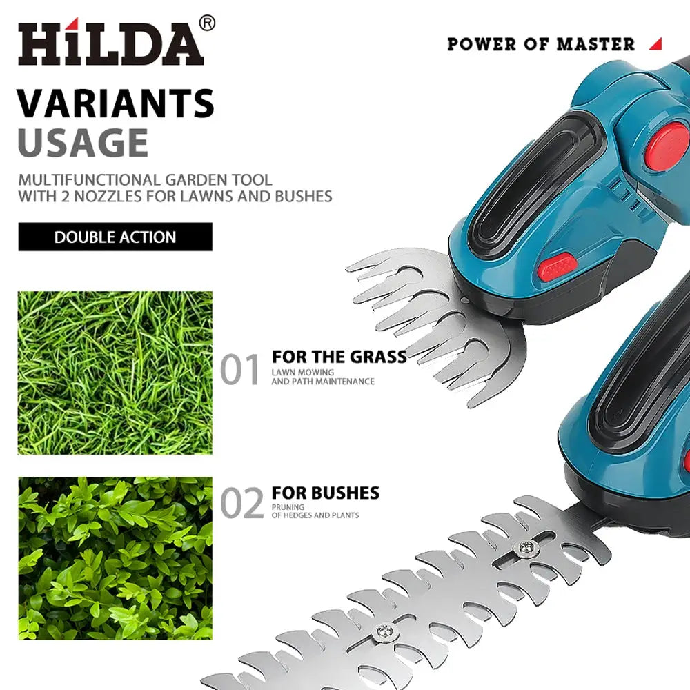 Hilda 2 In 1 Cordless Electric Hedge Trimmer And Pruning Shear For Makita 18V Battery Garden Tool
