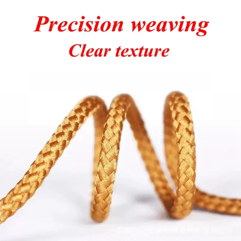 1 pair golden braided round shoelaces for sneakers and hiking boots