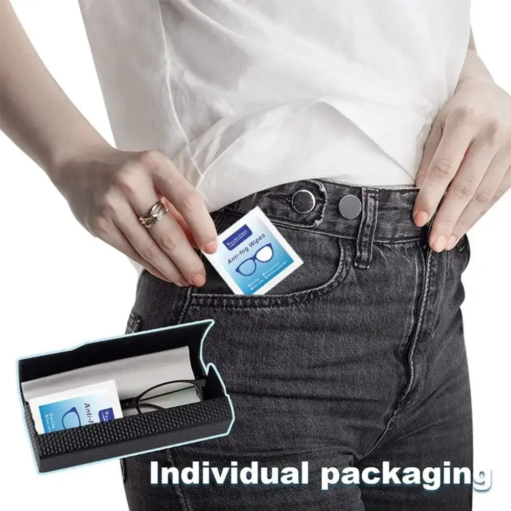 SureView Glasses Cleaner Wipes Disposable Anti Fog Microfiber Lens And Screen Cleaning 100 Count Box