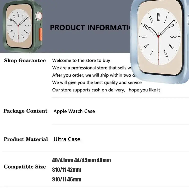 Simples Market bumper soft silicone case for Apple Watch, anti-drop matte cover for 40/41mm, 44/45mm, 49mm, pair