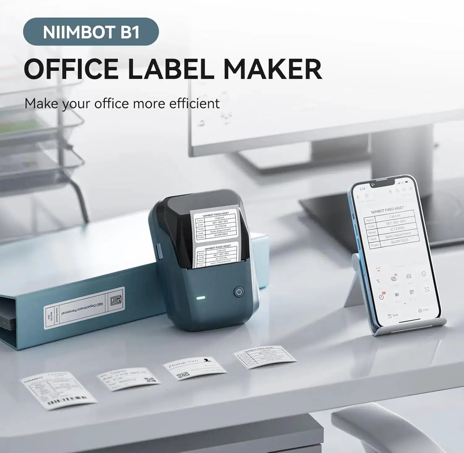 Niimbot B1 Mini Bluetooth Label Printer For Round UV Tags And Labels