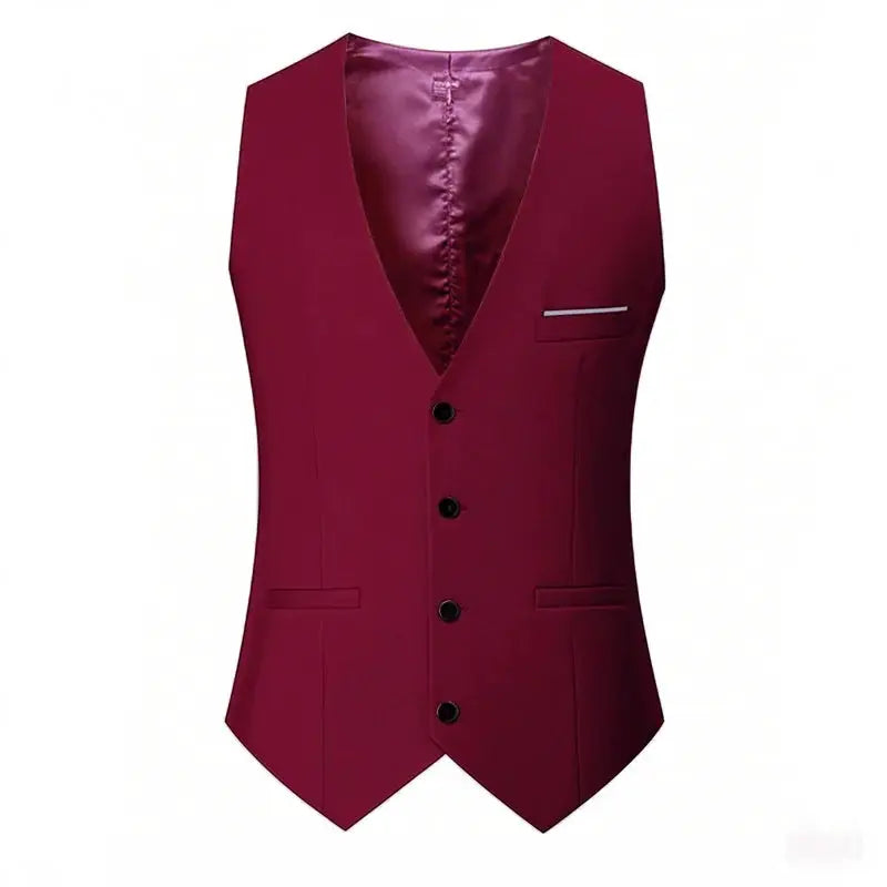 M 7XL Spring Summer Mens Suit Vest Sleeveless Adjustable Waist Single Breasted Solid Color Business Vest For Wedding