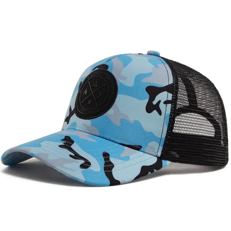 Summer Mesh Baseball Cap For Women And Men ENJOY LIFE Patch Snapback Breathable Unisex Street Hip Hop Trucker Cap