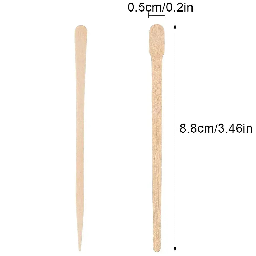 100 Pcs Wooden Disposable Depilation Spatulas For Waxing Hair Removal Sticks For Face And Eyebrows Beauty Tool