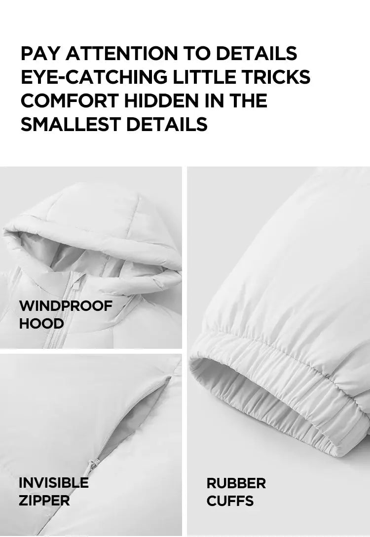 Semir men's down jacket by Simples Market, white windproof hooded puffer