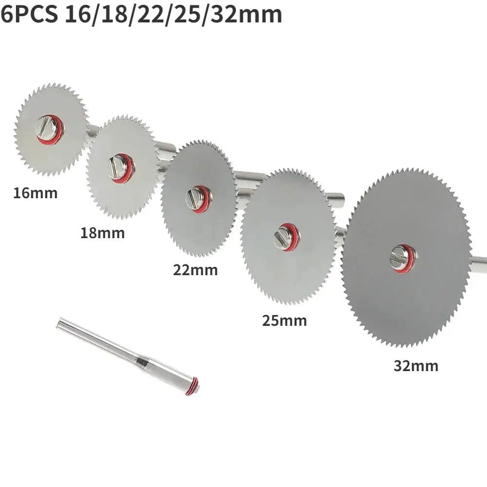 Six To Thirty Two Pcs Mini Circular Saw Blade Set For Dremel Rotary Tools With Sanding Grinding Wheels And Cutting Discs