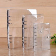 Clear PVC binder covers for 6-ring binders (A5/A6/A7) with snap-button closure; set of three sizes