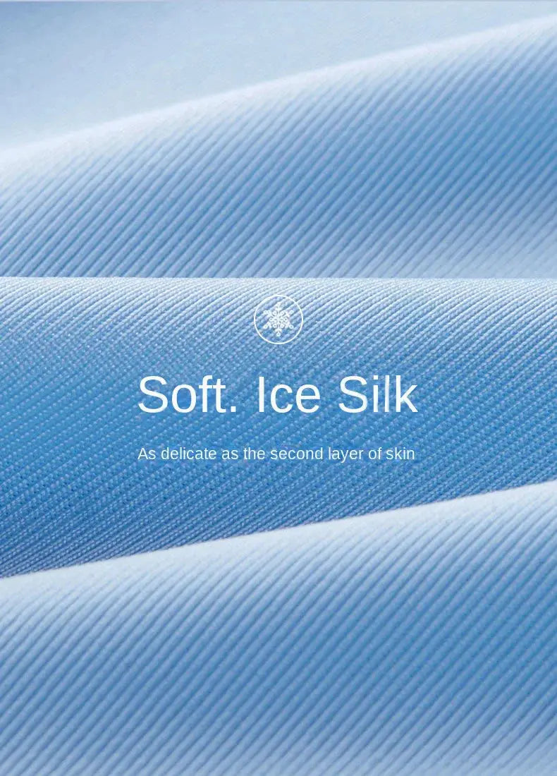 Soft Ice Silk blue fabric close-up with diagonal weave texture