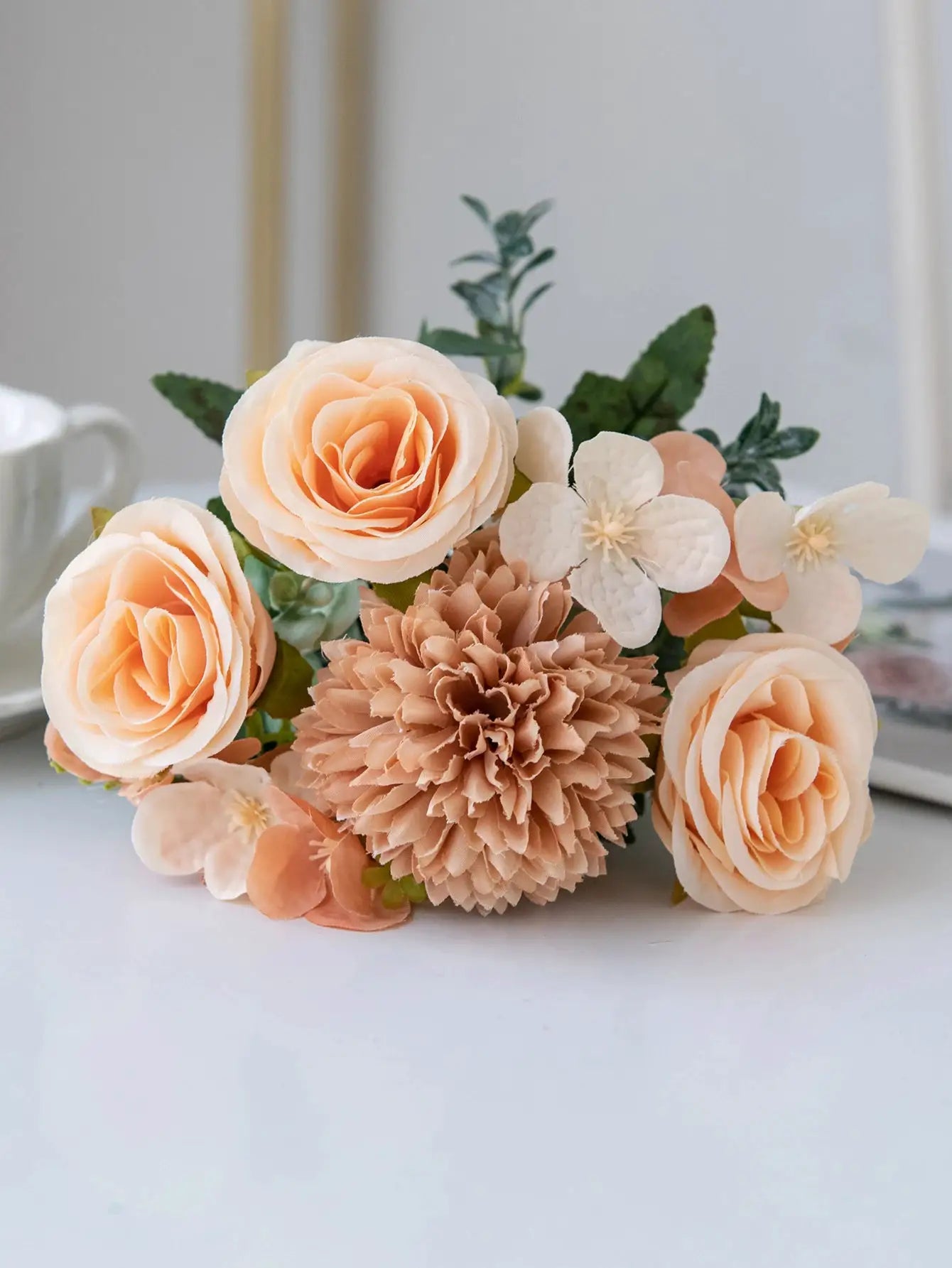 One Piece Silk Flower Bouquet Roses Peonies Hydrangeas Carnations For Home Decor Wedding Party