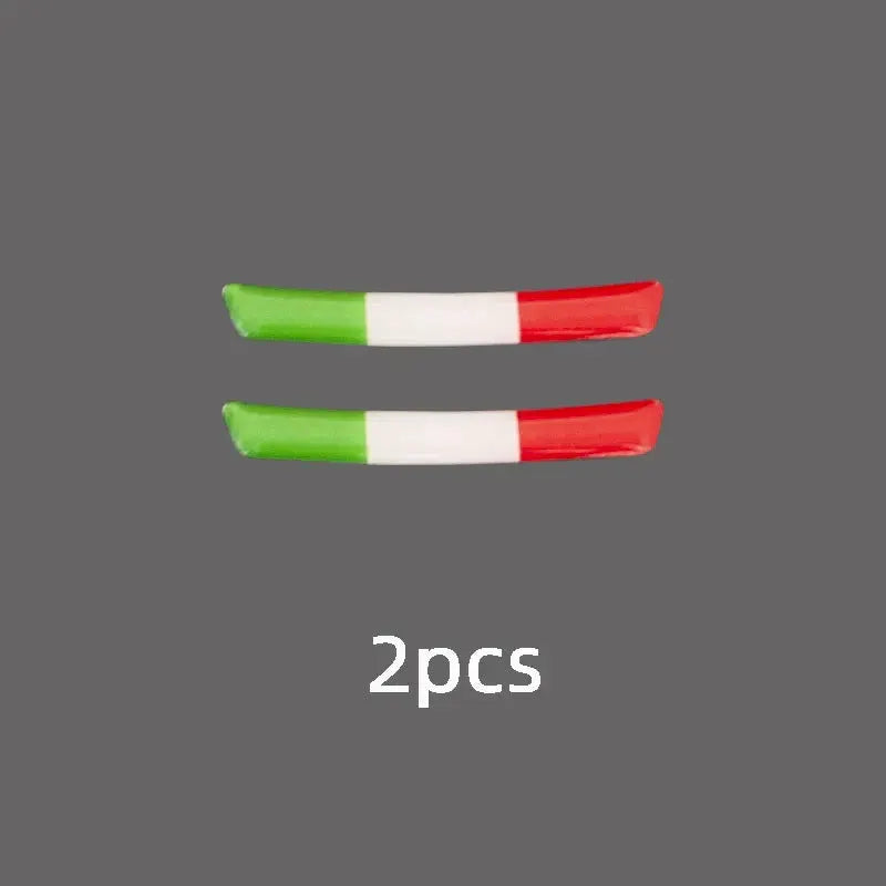 Gear shift panel Italy flag decals, 2pcs, green-white-red stripes for Alfa Romeo interior trim by Simples Market