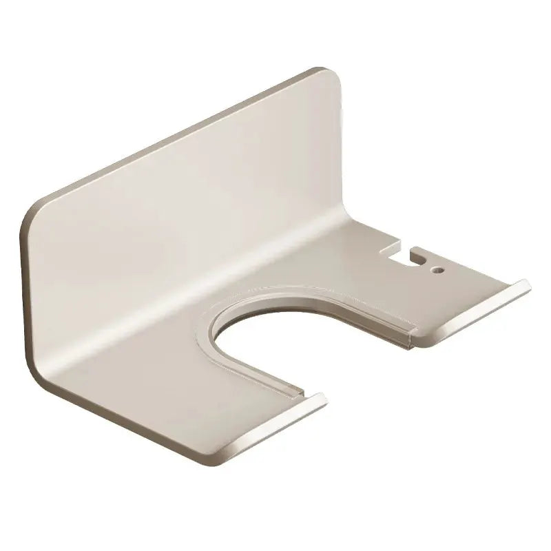 Hair dryer holder wall-mount rack in beige metal for bathroom storage Simples Market