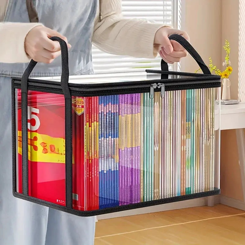 Pvc Storage Bag With Flip Lid And Viewing Window Durable Rectangular Organizer For Toys Crafts Books Snacks