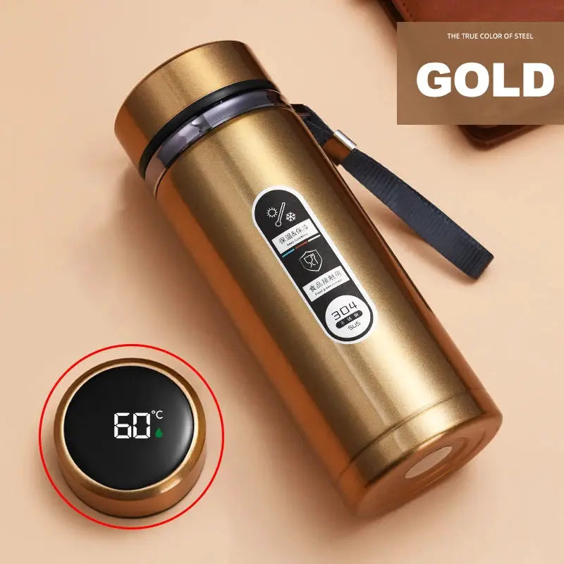 Stainless Steel Thermos Vacuum Flask With LED Temperature Display 500ml To 1L Sus304 Tea Water Bottle Portable