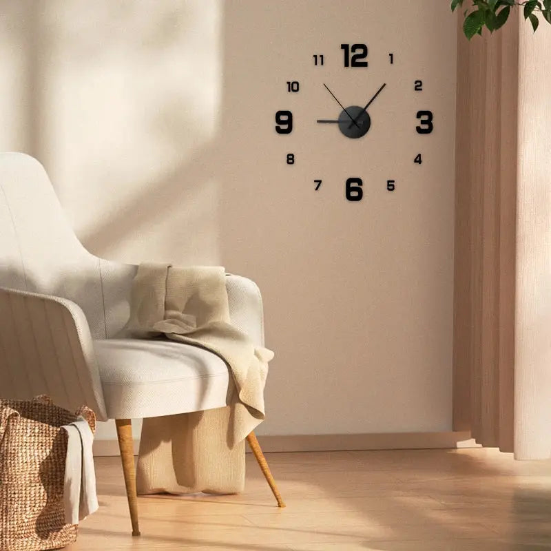 Creative Frameless DIY Wall Clock Wall Decal Silent Clock For Home Office And Living Room Decor