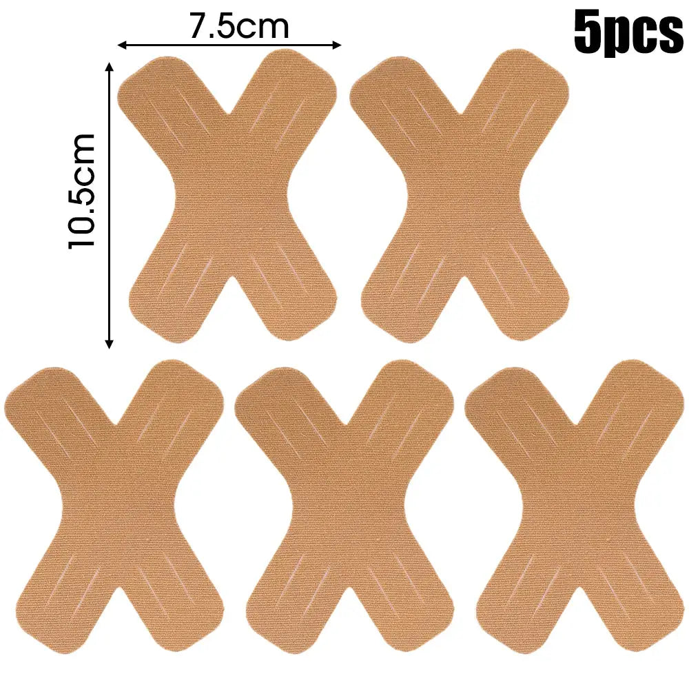 Kinesiology tape by Simples Market, beige elastic waterproof therapeutic strips, 5 pieces