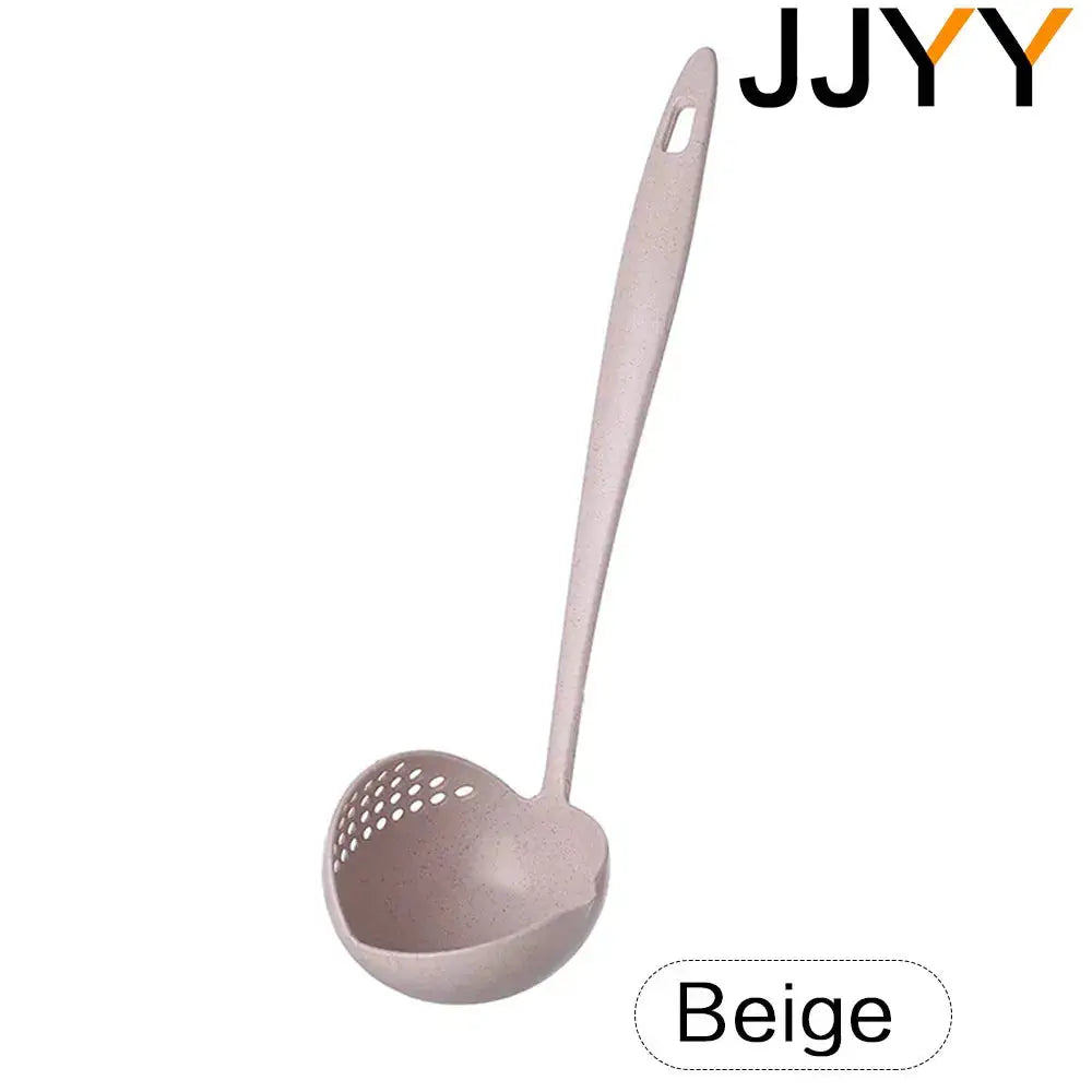 JJYY 2 In 1 Long Handle Kitchen Spoon And Colander Filter Plastic